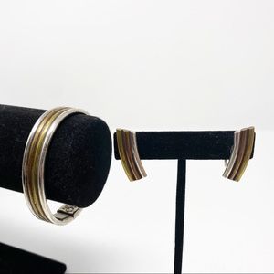 151 Vintage Taxco Los Castillo bracelet and earrings jewelry set 144